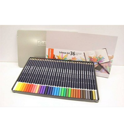 Набор цветных карандашей STABILO SCHWAN ART, 36 цветов в металлической коробке