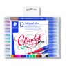 Фломастеры STAEDTLER Calligraph duo для письма и дизайна, 12 цветов, двусторонние