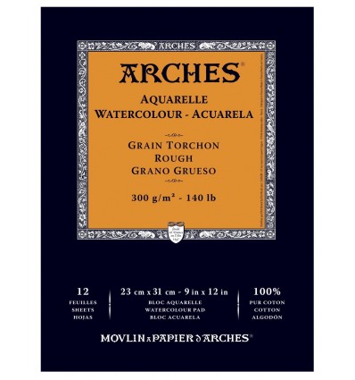Альбом для акварели Arches Torchon 29,7*42см, 300гр. 12л., бумага крупное зерно, склейка