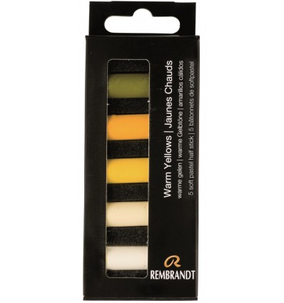 Набор сухой пастели REMBRANDT ROYAL TALENS - 5 желтых теплых цветов, 1/2 стандартного мелка, картон