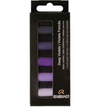 Набор сухой пастели REMBRANDT ROYAL TALENS - 5 фиолетовых насыщенных цветов, 1/2 стандартного мелка, картон