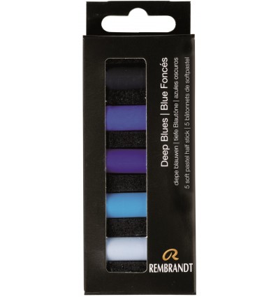 Набор сухой пастели REMBRANDT ROYAL TALENS - 5 синих насыщенных цветов, 1/2 стандартного мелка, картон