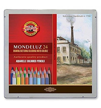 Карандаши акварельные цветные Koh-i-Noor MONDELUZ LANDSCAPE Colours, металлическая коробка, 24 цвета (пейзаж)