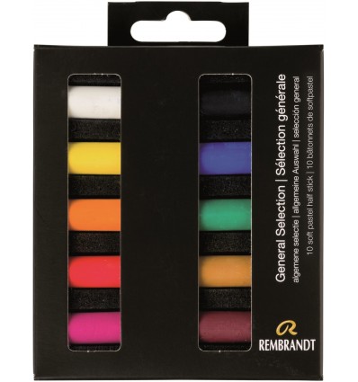 Набор сухой пастели REMBRANDT ROYAL TALENS - 10 основных цветов, 1/2 стандартного мелка, картон