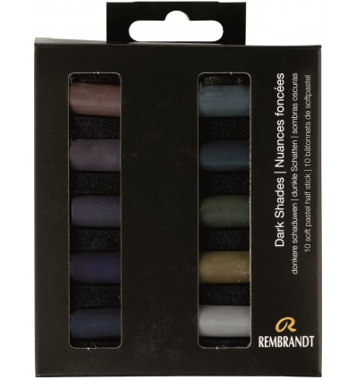 Набор сухой пастели REMBRANDT ROYAL TALENS - 10 цветов темных оттенков, 1/2 стандартного мелка, картон