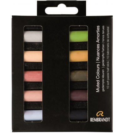 Набор сухой пастели REMBRANDT ROYAL TALENS - 10 цветов приглушенных оттенков, 1/2 стандартного мелка, картон