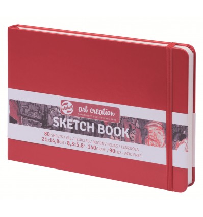 Скетчбук для зарисовок Art Creation ROYAL TALENS 14.8*21см, 140гр., 80л., твердая обложка красная