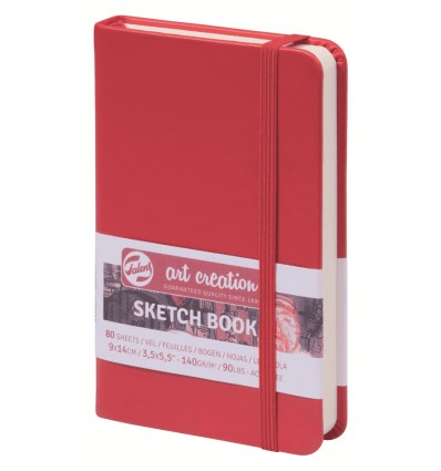 Скетчбук для зарисовок Art Creation ROYAL TALENS 9*14см, 140гр., 80л., твердая обложка красная