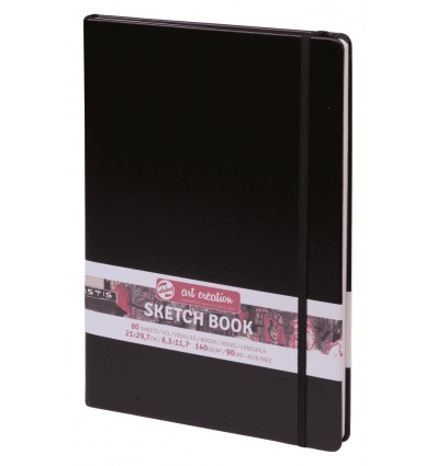 Скетчбук для зарисовок Art Creation ROYAL TALENS 21*29.7см, 140гр., 80л., твердая обложка черная
