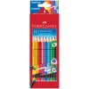 Набор цветных трехгранных карандашей с ластиками FABER-CASTELL GRIP 2001, 10 цветов