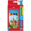 Набор цветных карандашей FABER-CASTELL ЗАМОК, 12 цветов (+ 3 двухцветных карандаша и точилка)