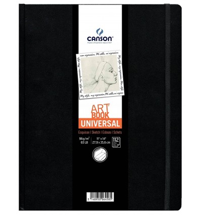 Скетчбук CANSON UNIVERSAL ART BOOK А3 29.7*35.6см, 96гр. 112л., твердая обложка, застежка-резинка