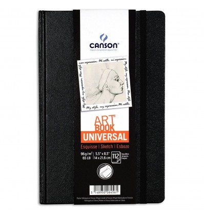 Скетчбук CANSON UNIVERSAL ART BOOK А5 14*21.6см, 96гр. 112л., твердая обложка, застежка-резинка