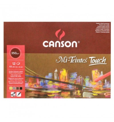 Альбом для пастели CANSON Mi-Teintes Touch 29.7*42см, 355гр. 12л., 4 цвета, склейка