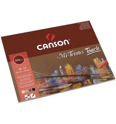 Альбом для пастели CANSON Mi-Teintes Touch 24*32см, 355гр. 12л., 4 коричневых цвета, склейка