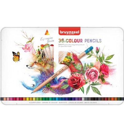 Набор цветных карандашей Bruynzeel Expression Colour, 36 цветов, в металлической коробке
