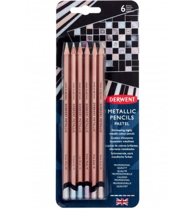 Набор цветных карандашей Derwent METALLIC Pastel, 6 металлизированных цветов