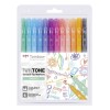 Набор акварельных маркеров Tombow ABT 06 Pastel colors (пастельные тона), 2 пера (кисть и тонкое) 6шт