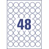 Этикетки погодоустойчивые Avery-Zweckform d-30мм, А4, 20 листов, 960 этикеток, белые L4716-20