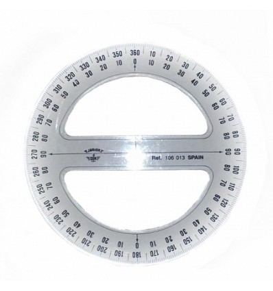 Транспортир круглый Domingo Ferrer 360°, 10см, пластик прозрачный