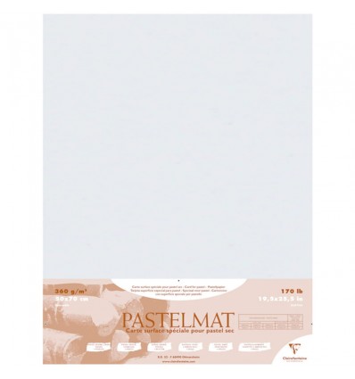Бумага для пастели Clairefontaine Pastelmat, 500*700мм, 360гр., 5л., бархат, Светло-серый