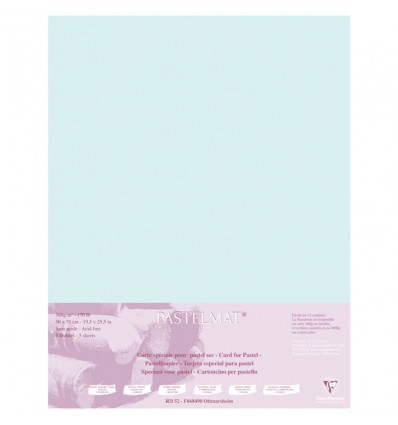 Бумага для пастели Clairefontaine Pastelmat, 500*700мм, 360гр., 5л., бархат, Светло-синий
