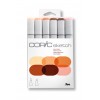 Набор маркеров Copic Sketch Skin Tones (телесные тона), 2 пера (кисть и долото), 6 цветов