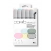 Набор маркеров Copic Sketch Blending Basics (смешанные цвета), 2 пера (кисть и долото), 6 цветов
