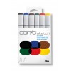 Набор маркеров Copic Sketch Bold Primaries (основные цвета насыщенные), 2 пера (кисть и долото), 6 цветов