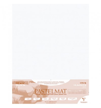 Бумага для пастели Clairefontaine Pastelmat, 500*700мм, 360гр., 5л., бархат, Белый