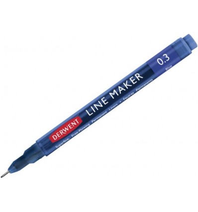 Ручка капиллярная DERWENT Line Maker 0.3мм, СИНЯЯ