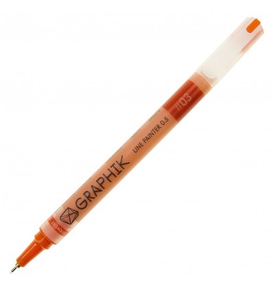 Ручка капиллярная DERWENT GRAPHIK LINE PAINTER 0.5мм, Цвет: №03 оранжевый,