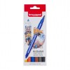Набор капиллярных ручек Bruynzeel Fineliner Brush pen Amsterdam (Амстердам) двусторонние (перо-кисть и линер 0,4мм), 6 цветов