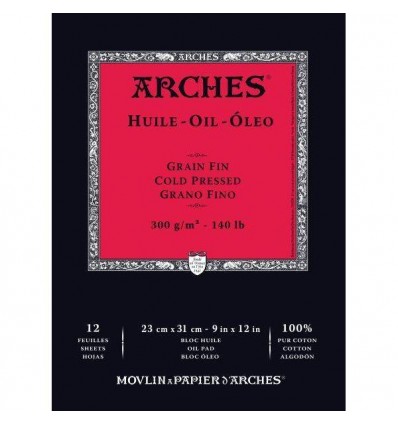 Альбом для масла Arches Huile Fin 23*31см, 300гр. 12л., бумага среднее зерно, склейка