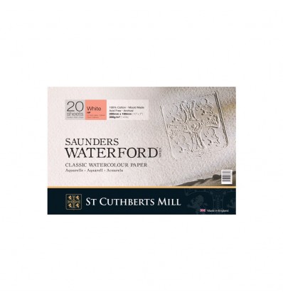 Альбом для акварели Saunders Waterford HP White (Сатин - сглаженное зерно) хлопок, 26х18см, 300г/м2, белая, 20 листов