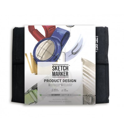 Набор маркеров SKETCHMARKER Product Design set, 2 пера (долото и тонкое), 36 цветов в сумке-органайзере