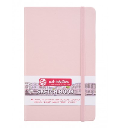 Скетчбук для зарисовок Art Creation ROYAL TALENS 13*21см, 140гр., 80л., твердая обложка розовая