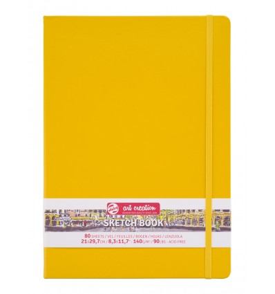 Скетчбук для зарисовок Art Creation ROYAL TALENS 21*30см, 140гр., 80л., твердая обложка желтая