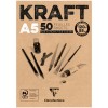 Скетчбук для эскизов и зарисовок Clairefontaine Kraft, А5, 120гр., бумага - верже крафт, 50 листов, склейка