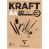 Скетчбук для эскизов и зарисовок Clairefontaine Kraft, А4, 120гр., бумага - верже крафт, 50 листов, склейка
