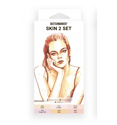Набор маркеров SKETCHMARKER Skin 2 ( ОТТЕНКИ КОЖИ 2) , 2 пера (долото и тонкое), 6 цветов
