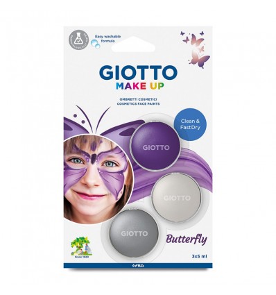 Краски для лица (грим) GIOTTO Make up Batterfly, 3 цвета по 5мл
