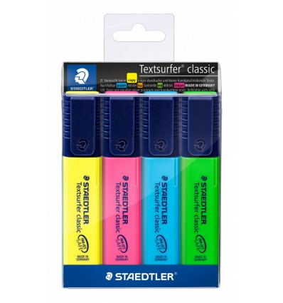 Набор текстмаркеров STAEDTLER ,скошенный наконечник, 1-5 мм, 4 цвета