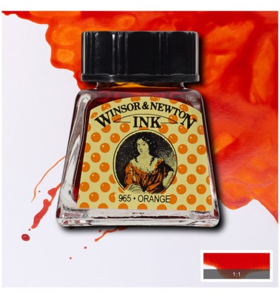 Тушь художественная Winsor&Newton Drawing Ink для рисования с пипеткой, 14мл, Цвет: Оранжевый