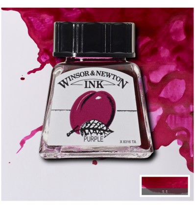 Тушь художественная Winsor&Newton Drawing Ink для рисования с пипеткой, 14мл, Цвет: Пурпурный