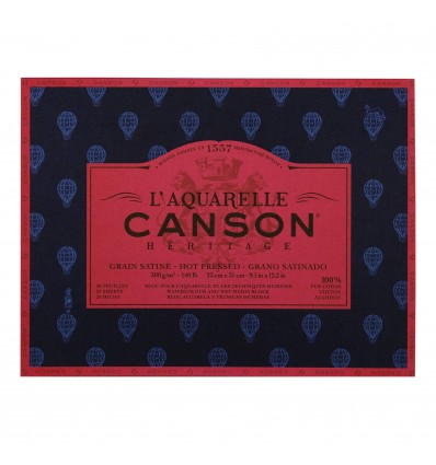 Альбом для акварели CANSON Heritage Satin (Сатин), 300гр., 23*31см 20л, среднее зерно, склейка по 4-м сторонам