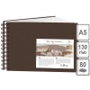 Скетчбук - блокнот Лилия Холдинг Travelling sketchbook, А5, 130гр, 80л, спираль (Бумага слоновая кость), тв. обложка Шоколад