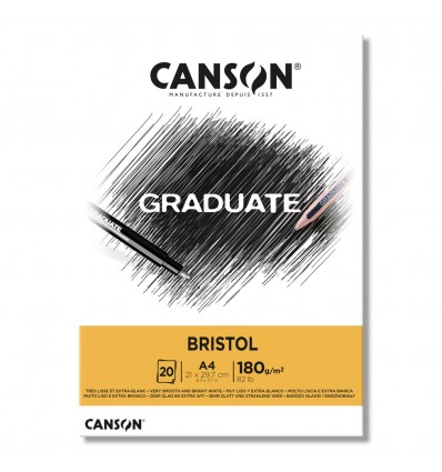 Альбом для графики CANSON GRADUATE Bristol, 180гр., А4 (21*29,7см), 20л, склейка