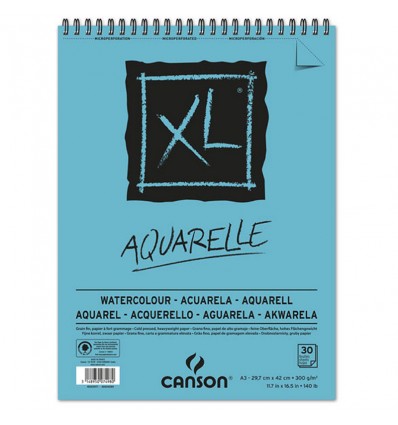 Альбом для акварели CANSON Xl Aquarelle А3 29.7см*42см, 300гр. 30л., бумага среднее зерно Fin, спираль
