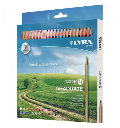Набор цветных карандашей Lyra GRADUATE PERMANENT, 24 цветов в картонной коробке